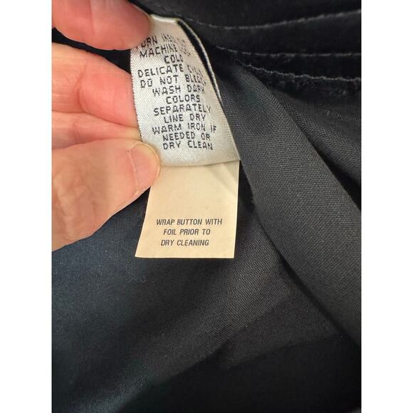 Vintage Y2K Trouser Shorts Tap Pant Black Satin MidRise 2000 Gold Buttons Size 2 - Picture 7 of 9